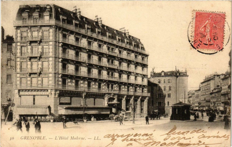 Carte postale ancienne Grenoble L'Hotel Moderne à Grenoble