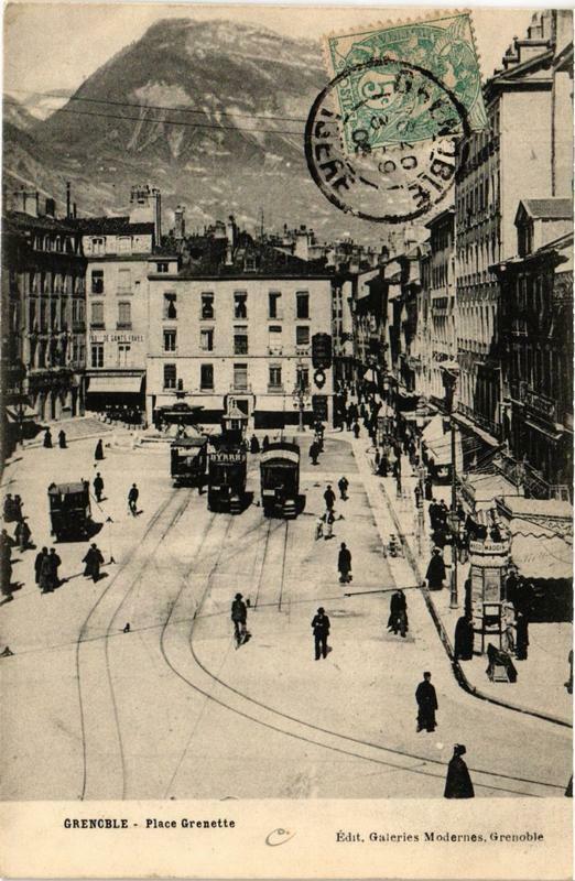 Carte postale ancienne Grenoble Place Grenette à Grenoble