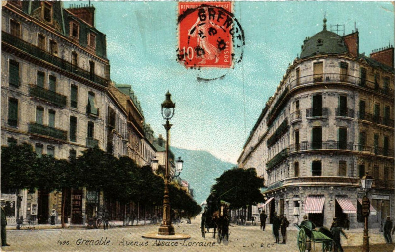 Carte postale ancienne Grenoble Avenue Alsace Lorraine à Grenoble