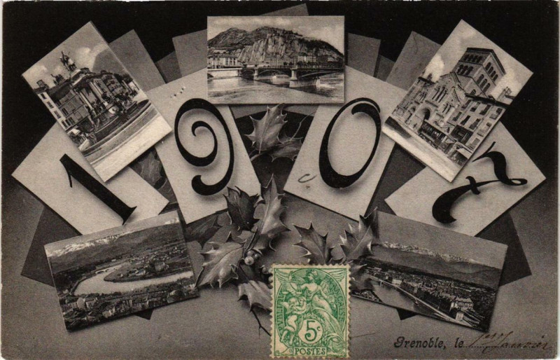 Carte postale ancienne Grenoble Souvenir de Grenoble à Grenoble