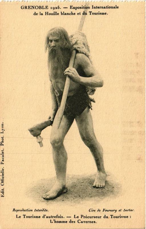 Carte postale ancienne Grenoble Le Tourisme d'autrefois L'homme des Cavernes à Grenoble