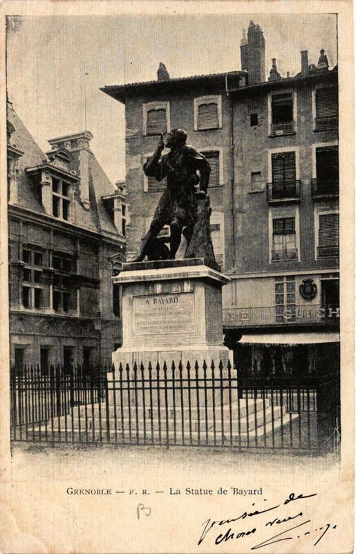 Carte postale ancienne Grenoble La Statue de Bayard à Grenoble
