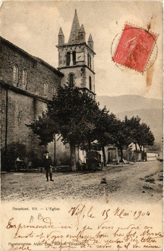 Carte postale ancienne Dauphiné - L'Eglise