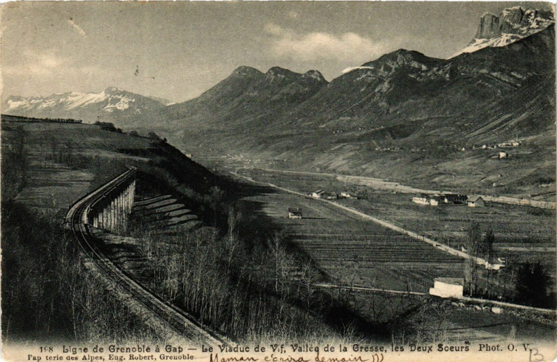 Carte postale ancienne Ligne de Grenoble a Gap Viaduc de Vif Vallée de la Gresse.. à Grenoble