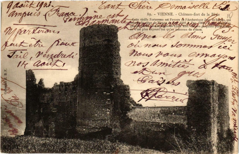 Carte postale ancienne Vienne - Chateau fort de la Batie à Vienne