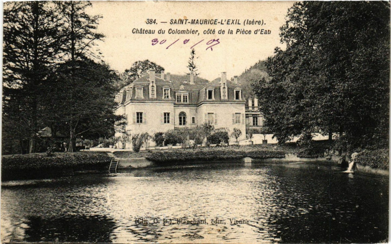 Carte postale ancienne Saint-Maurice-L'Exil - Chateau du Colombier cote de la à Saint-Maurice-l'Exil