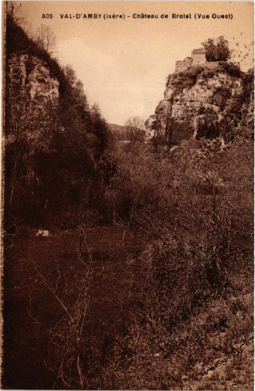 Carte postale ancienne Val-d'Amby - Chateau de Brotel (Vue Ouest)
