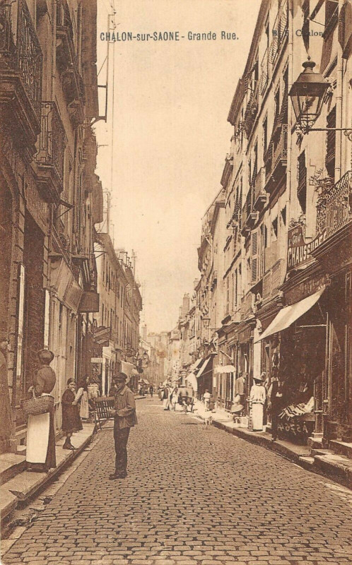 Carte postale ancienne Chalon Sur Saone Grande Rue