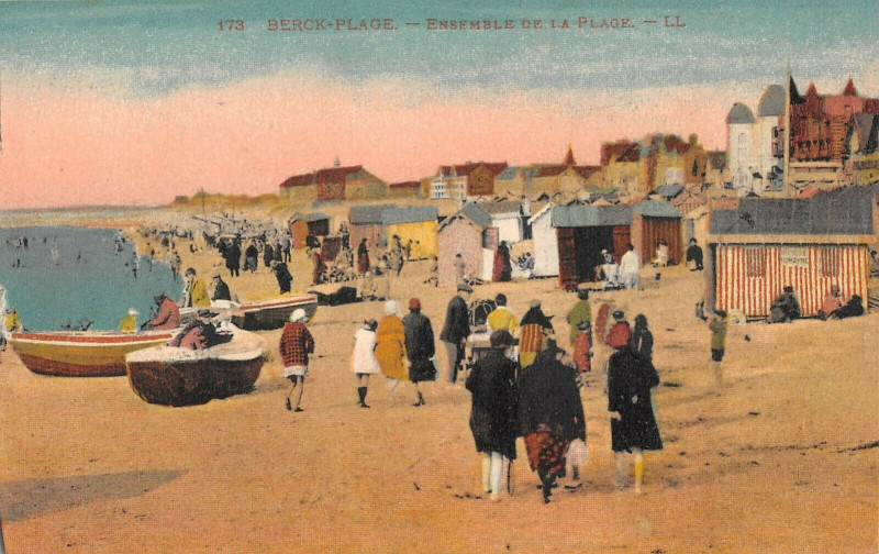 Carte postale ancienne Berck Plage Ensemble De La Plage à Berck