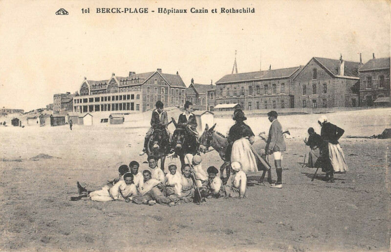 Carte postale ancienne Berck Plage Hopitaux Cazin Et Rothschild à Berck