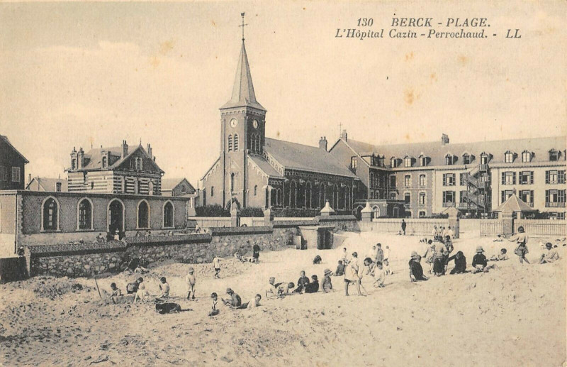 Carte postale ancienne Berck Plage Hopital Cazin Perrochaud à Berck