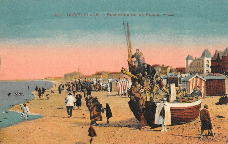 Carte postale ancienne Berck Plage Ensemble De La Plage à Berck