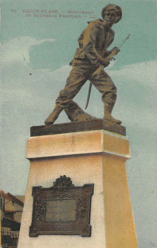 Carte postale ancienne Berck Plage Monument Du Souvenir Francais à Berck