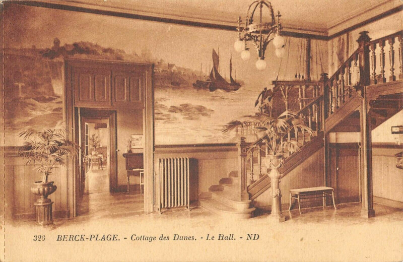 Carte postale ancienne Berck Plage Cottage Des Dunes Le Hall à Berck