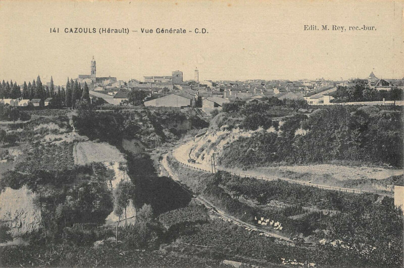 Carte postale ancienne Cazouls Vue Generale