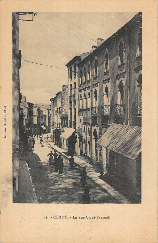 Carte postale ancienne Ceret La Rue Saint Ferreol à Err
