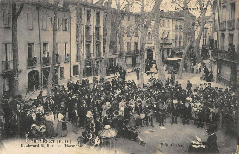 Carte postale ancienne Ceret Boulevard Saint Roch Et L'Harmonie