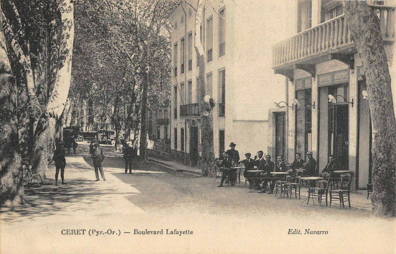 Carte postale ancienne Ceret Boulevard Lafayette