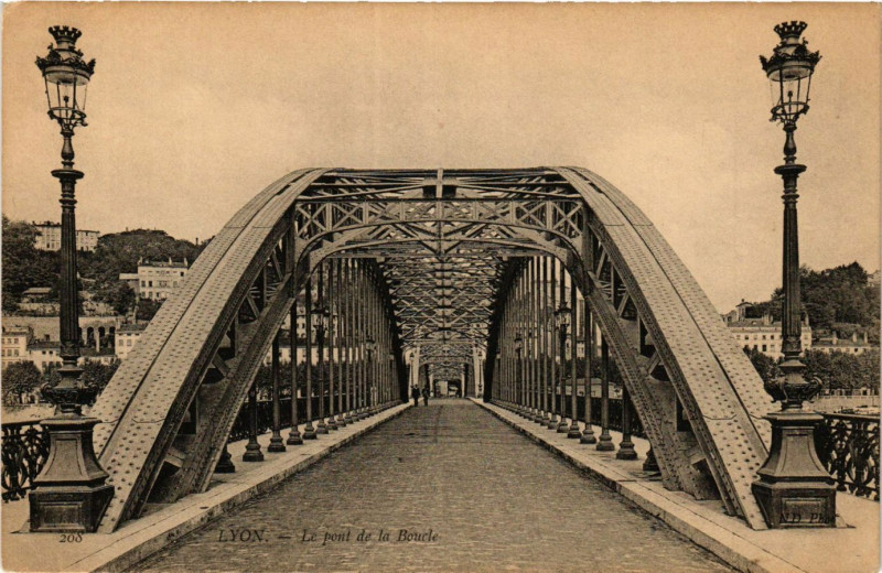 Carte postale ancienne Lyon - Le Pont de la Boucle à Lyon