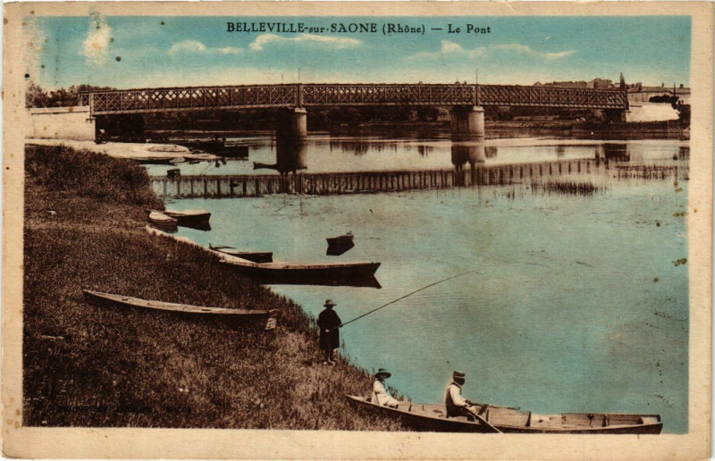 Carte postale ancienne Belleville-sur-Saone - Le Pont