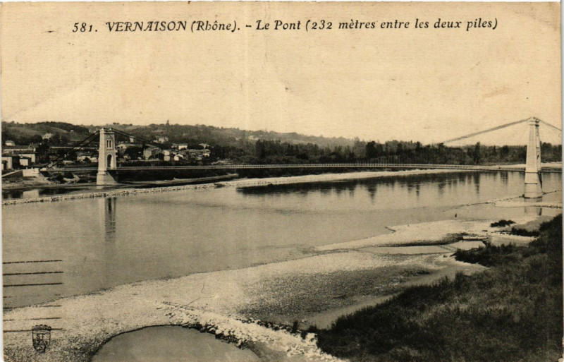 Carte postale ancienne Vernaison - Le Pont à Vernaison