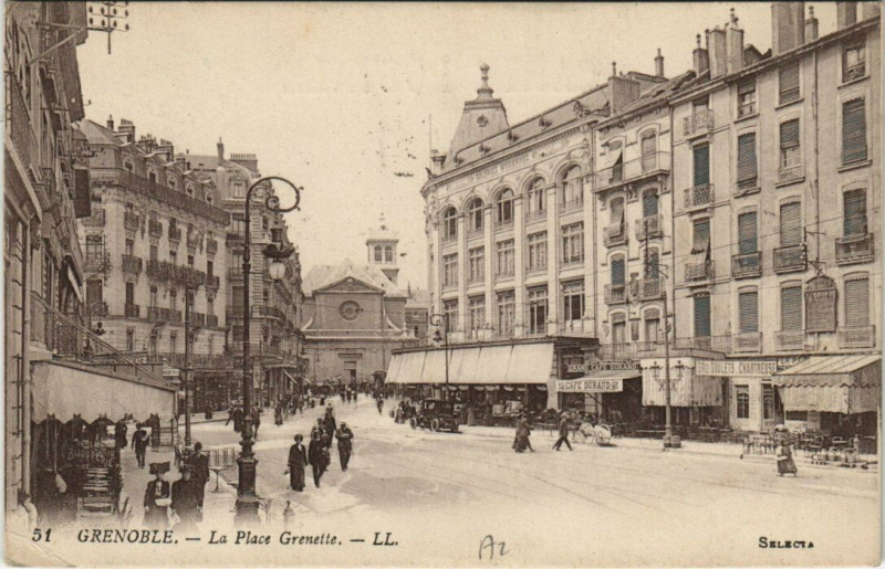 Carte postale ancienne Grenoble La Place Grenette à Grenoble