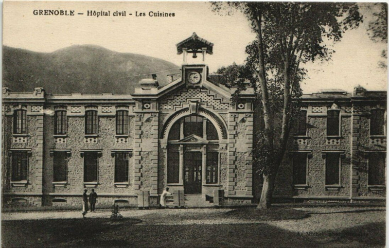 Carte postale ancienne Grenoble Hopital Civil Les Cuisines à Grenoble