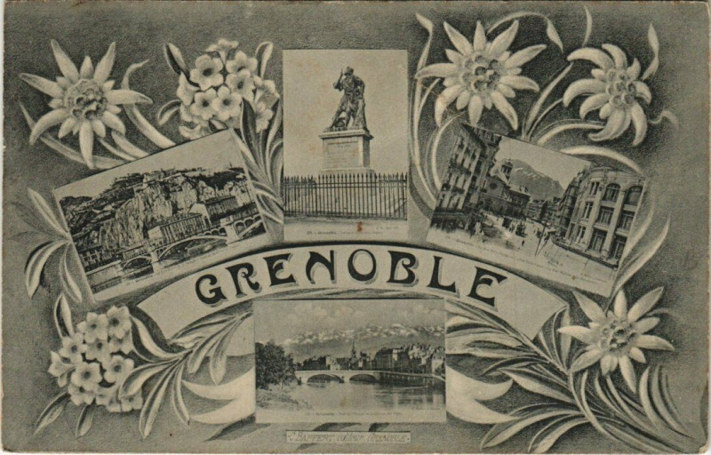 Carte postale ancienne Grenoble Souvenir à Grenoble