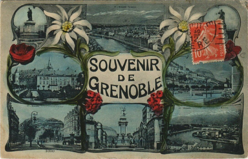 Carte postale ancienne Grenoble Souvenir de Grenoble à Grenoble