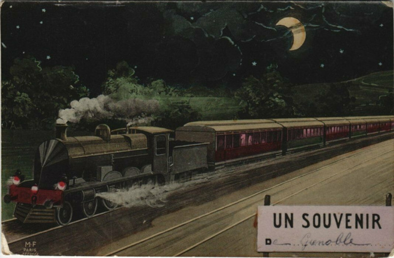 Carte postale ancienne Grenoble Un Souvenir de Grenoble Locomotive à Grenoble