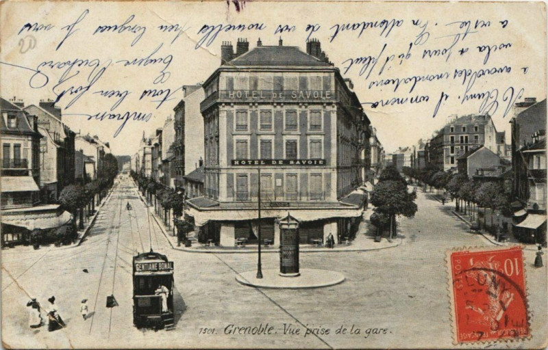 Carte postale ancienne Grenoble Vue prise de la gare à Grenoble