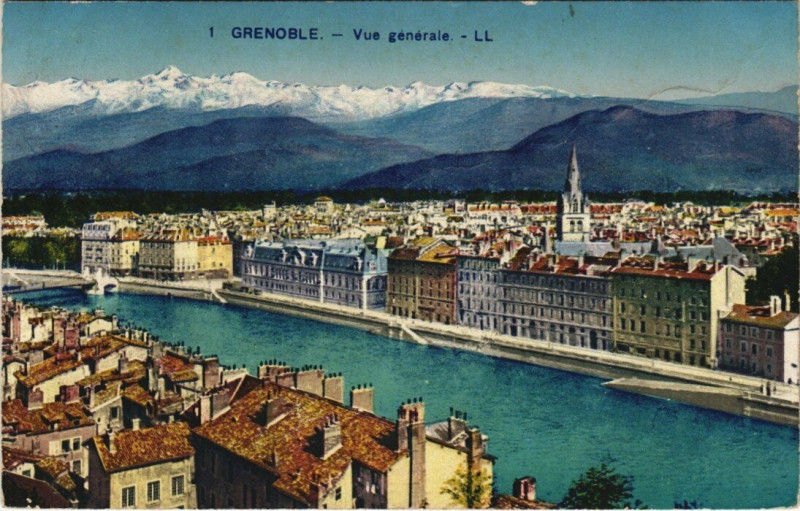 Carte postale ancienne Grenoble Vue générale à Grenoble