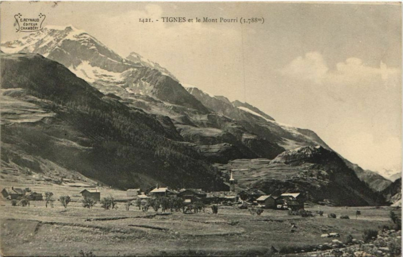 Carte postale ancienne Tignes et le Mont Pourri à Tignes