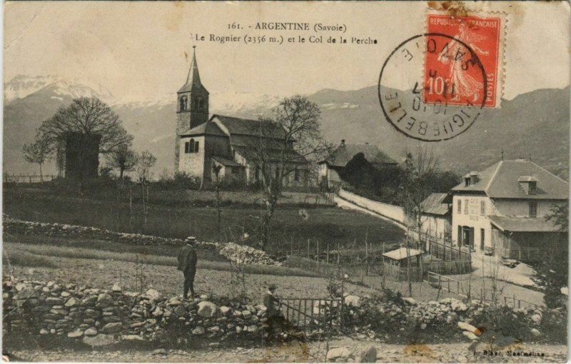 Carte postale ancienne Argentine Le Rognier et le Col de la Perche à Argentine