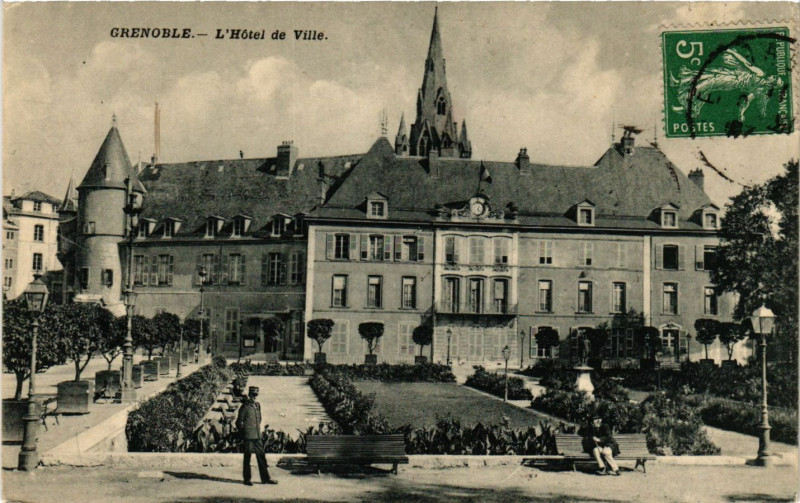 Carte postale ancienne Grenoble - L'Hotel de Ville à Grenoble