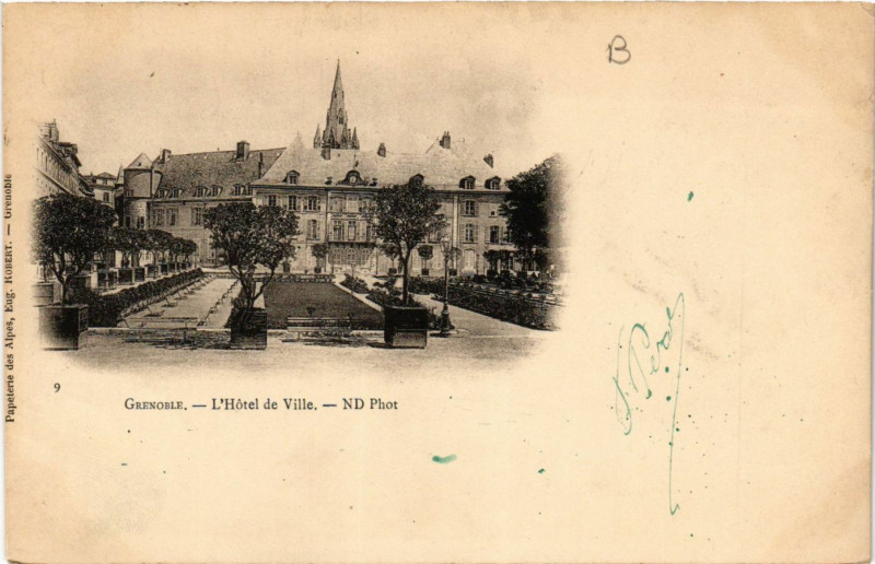 Carte postale ancienne Grenoble - L'Hotel de Ville à Grenoble