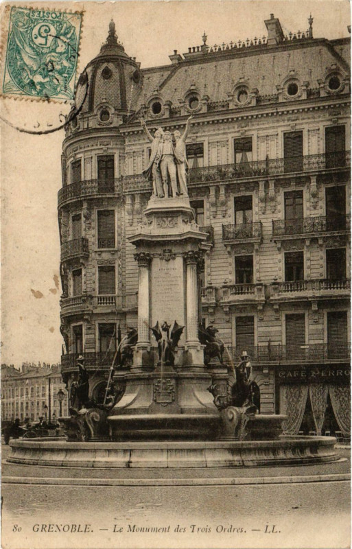 Carte postale ancienne Grenoble - Le Mon. des Trois Ordres à Grenoble