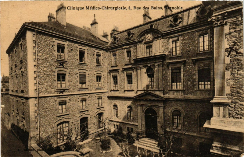 Carte postale ancienne Clinique Medico-Chirurgicale 5 Rue des Bains - Grenoble à Grenoble