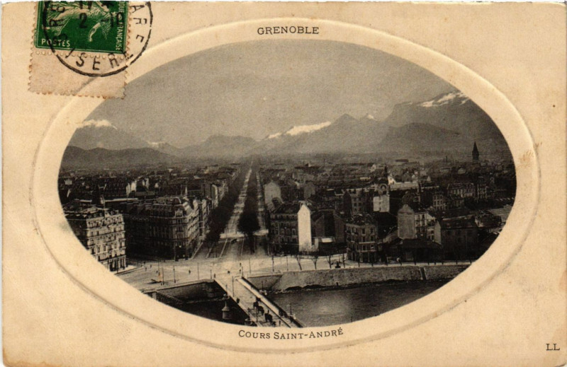 Carte postale ancienne Grenoble - Cours Saint-Andre à Grenoble