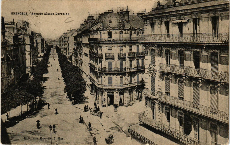 Carte postale ancienne Grenoble - Avenue Alsace-Lorraine à Grenoble
