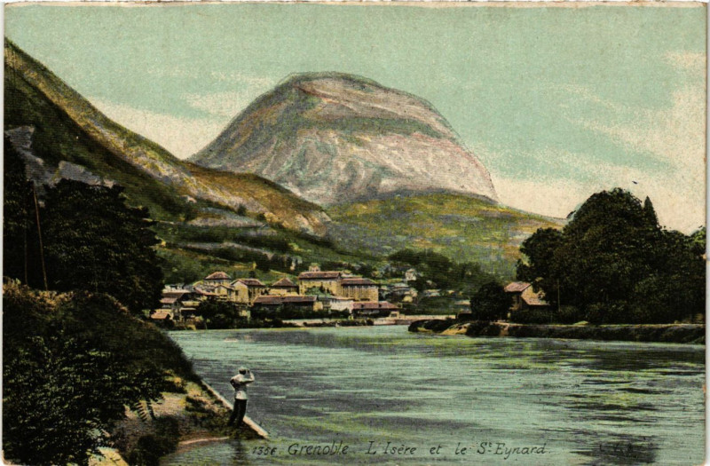 Carte postale ancienne Grenoble - L'Isere et le Saint-Eynard à Grenoble