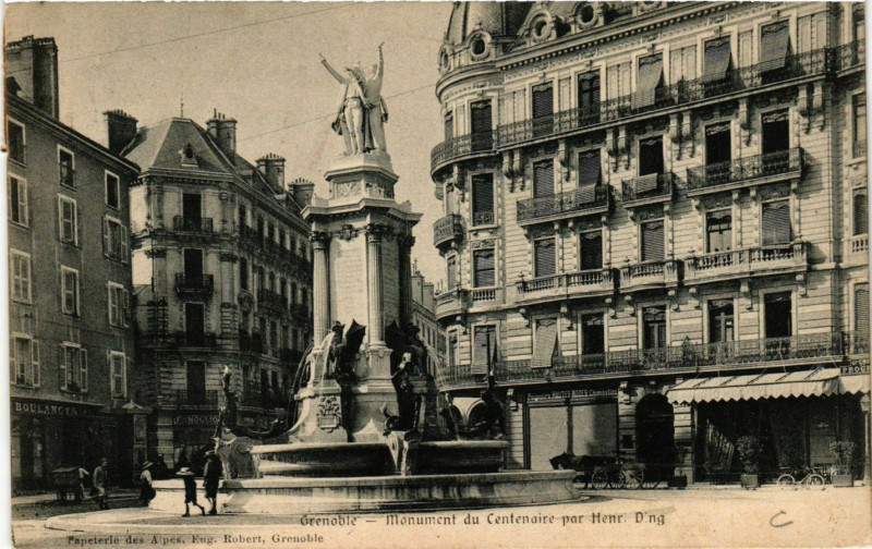 Carte postale ancienne Grenoble - Mon. de Centenaire par Henri Ding à Grenoble