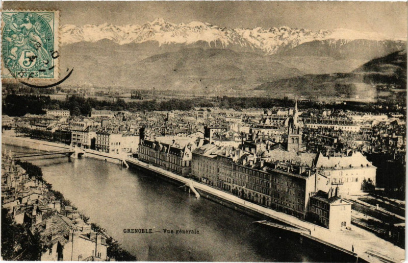Carte postale ancienne Grenoble - Vue générale à Grenoble