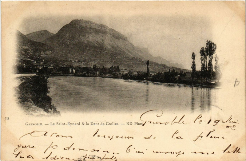 Carte postale ancienne Grenoble - Le Saint-Eynard & la Dent de Crolles à Grenoble