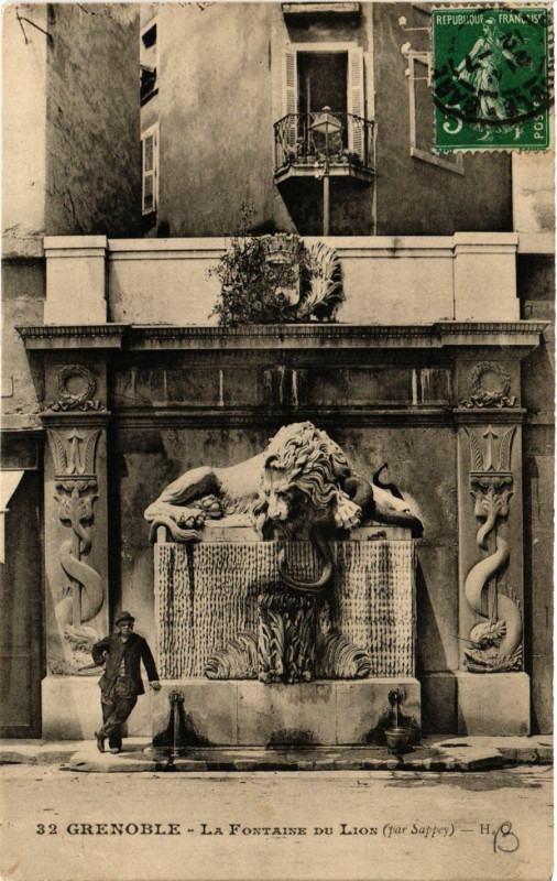 Carte postale ancienne Grenoble - La Fontaine de Lon (par Sappey) à Grenoble