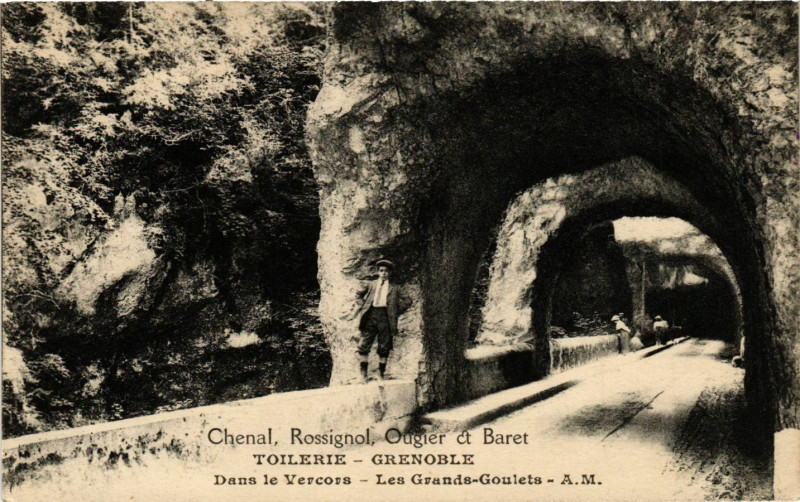 Carte postale ancienne Chenal Rossignol Ougier et Bare - Toilerie - Grenoble-Dans le à Grenoble