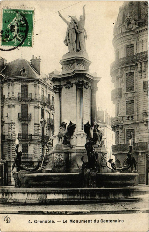 Carte postale ancienne Grenoble - Le Mon. du Centenaire à Grenoble