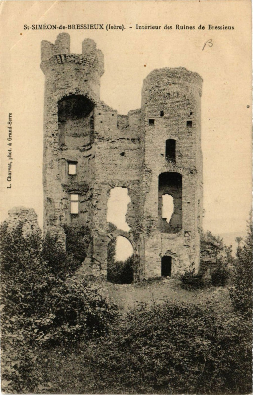 Carte postale ancienne Saint-Simeon-de-Bressieux - Intérieur des Ruines de Bressieux à Saint-Siméon-de-Bressieux