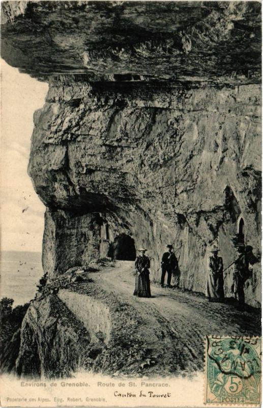 Carte postale ancienne Env. de Grenoble - Route de Saint-Pancrace à Grenoble