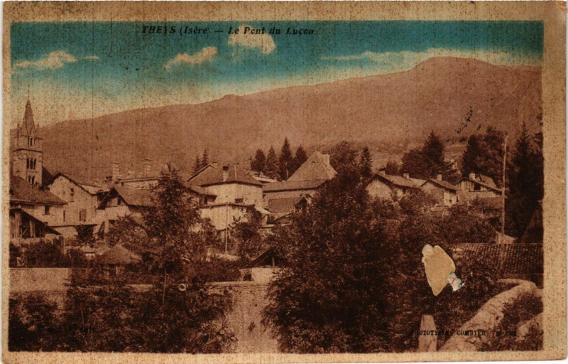 Carte postale ancienne Theys - Le Pont du Lucen à Theys